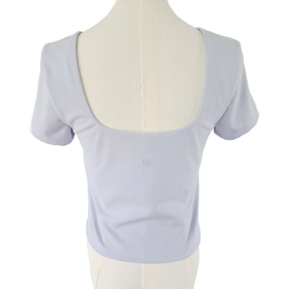 Lululemon Wunder Under SmoothCover Square-Neck T-Shirt Size 10 Starch Blue - Picture 8 of 9